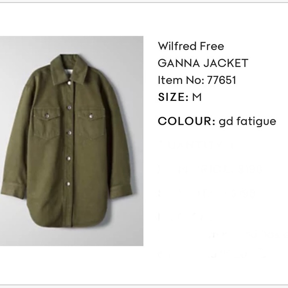 ✨HOST PICK✨ Aritzia Wilfred Free Denim Utility Ganna Jacket - GD Fatigue - Picture 8 of 8